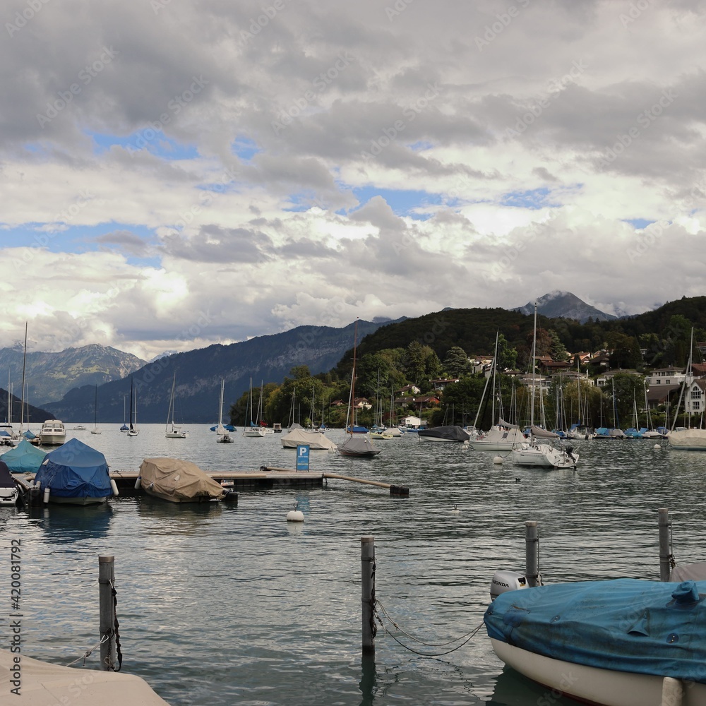 Spiez Harbour in Switzerland