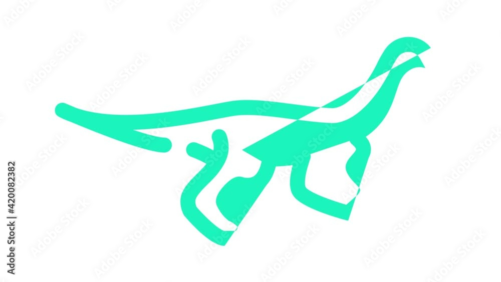 gallimimus dinosaur color icon animation gallimimus dinosaur color icon animation