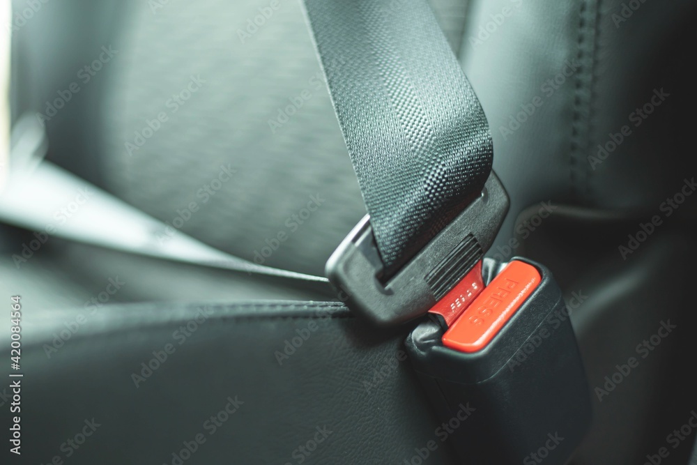 Close up image.A fastening seat belt for safety driving.transportation concept Close up image.A fastening seat belt for safety driving.transportation concept