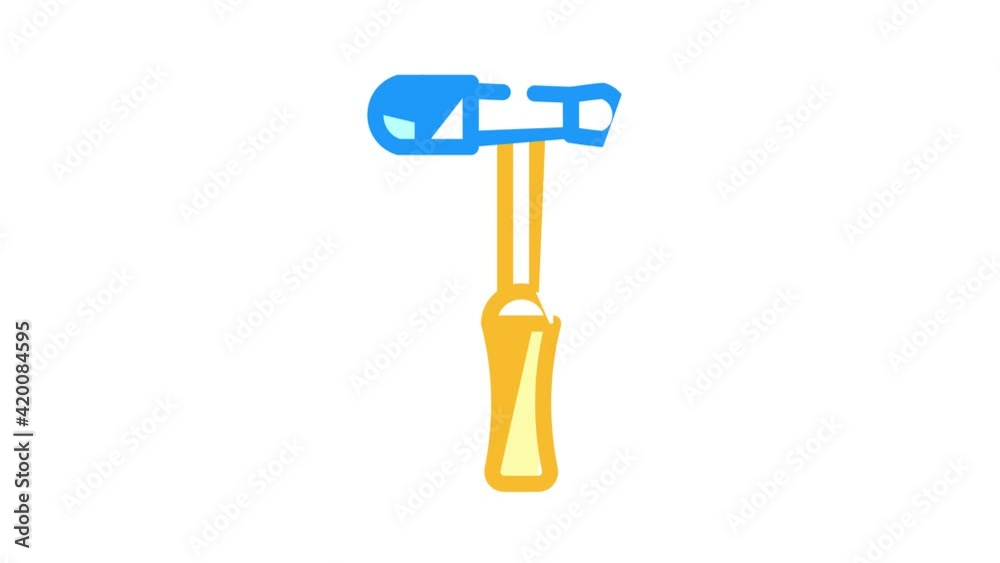 neurologist hammer color icon animation neurologist hammer color icon animation