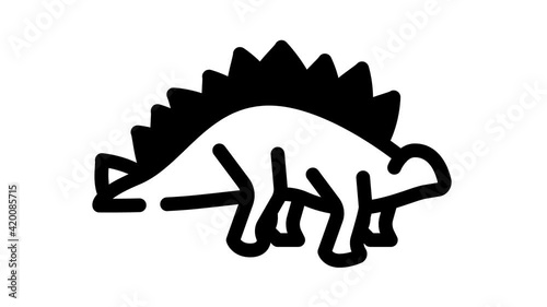 stegosaurus dinosaur black icon animation photo