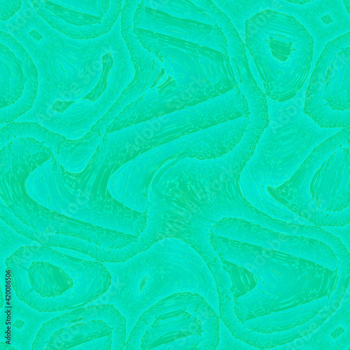 Abstract background with curled green iridescent pattern. Mint illustration of diffusion concentric lines. Applicable for cover, banner, poster, product package eco designs. Herbal detox concept