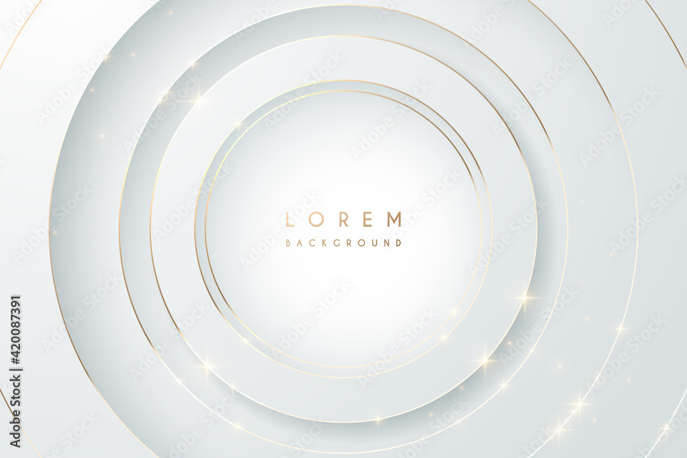 Fototapeta premium Abstract white and gold circle background