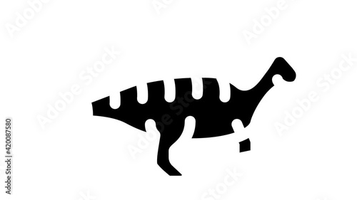 parasaurolophus dinosaur glyph icon animation photo