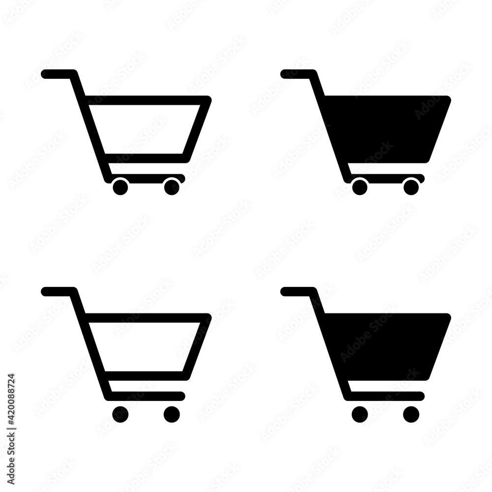 Set of shopping cart sale icon, market story shop vector illustration symbol isolated on white background Set of shopping cart sale icon, market story shop vector illustration symbol isolated on white background