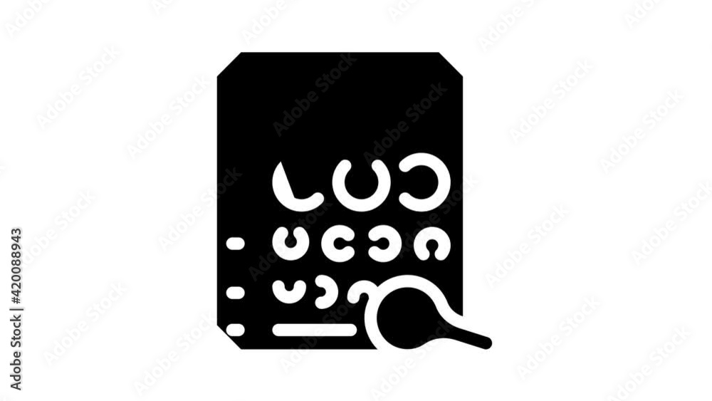 golovin table for eye examination glyph icon animation golovin table for eye examination glyph icon animation