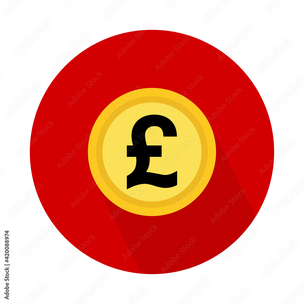 Pound coin icon, money bank flat design, finance symbol for web, logo, app vector illustration Pound coin icon, money bank flat design, finance symbol for web, logo, app vector illustration