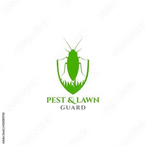 Pest and Lawn Guard Logo Design Vector