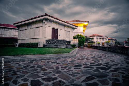 Beautifully reconstructed Filipino heritage and cultural houses that form part of Las Casas FIlipinas de Acuzar resort at Bagac, Bataan, Philippines. photo