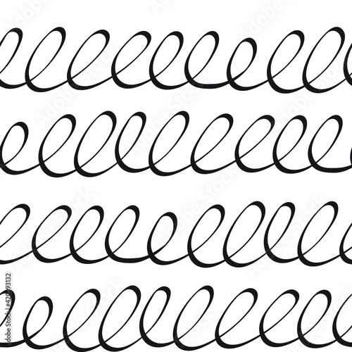 Hand drawn loops seamless repeat Pattern for backgrounds, texture, web design, scrapbooking 