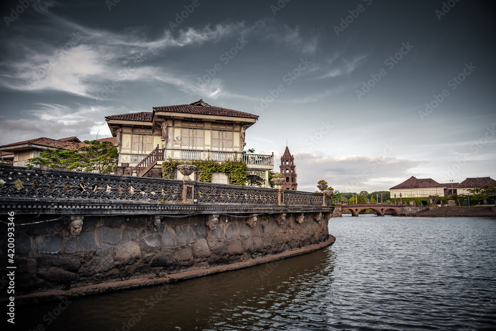 Beautifully reconstructed Filipino heritage and cultural houses that form part of Las Casas FIlipinas de Acuzar resort at Bagac, Bataan, Philippines.