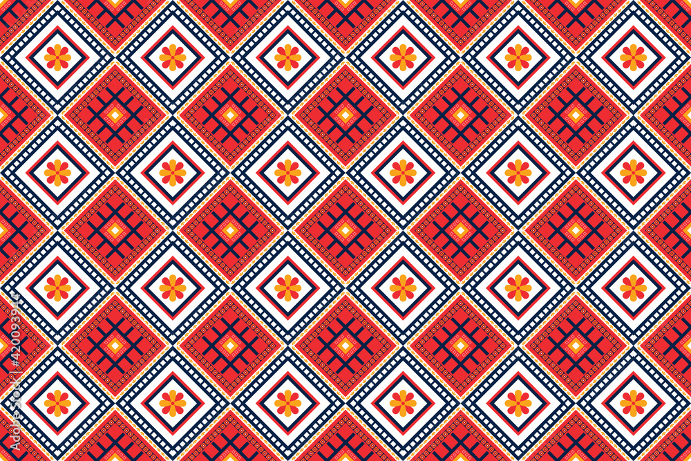 geometric design pattern fabric ethnic oriental traditional for embroidery style, curtain, background, carpet, wallpaper, cloth, wrapping, batik, fabric,Vector illustration