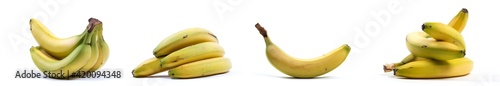Bananes sur fond blanc, photo prise en studio
