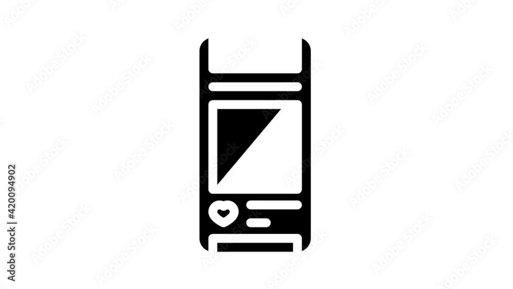 social networks smartphone glyph icon animation social networks smartphone glyph icon animation