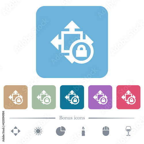 Size lock rounded square flat icons