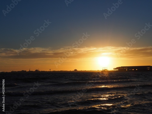 Sunset at Port Melbourne Beach in Victoria Australia