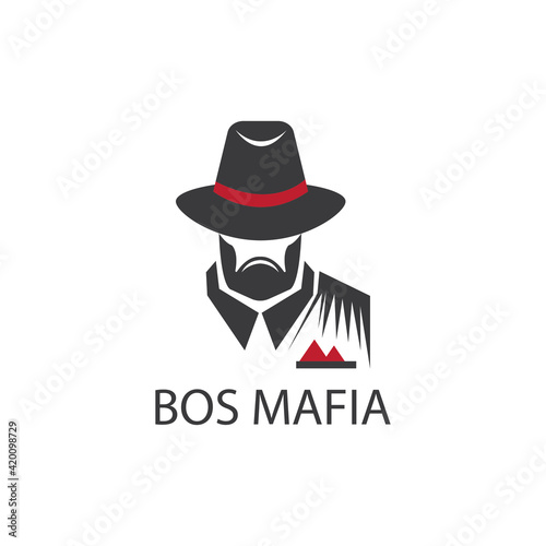 mafia logo vector illustration of man in hat