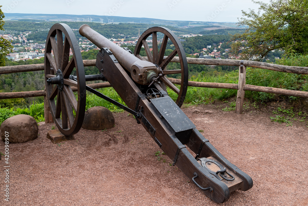 Historic cannon at castle Wartburg near Eisenach