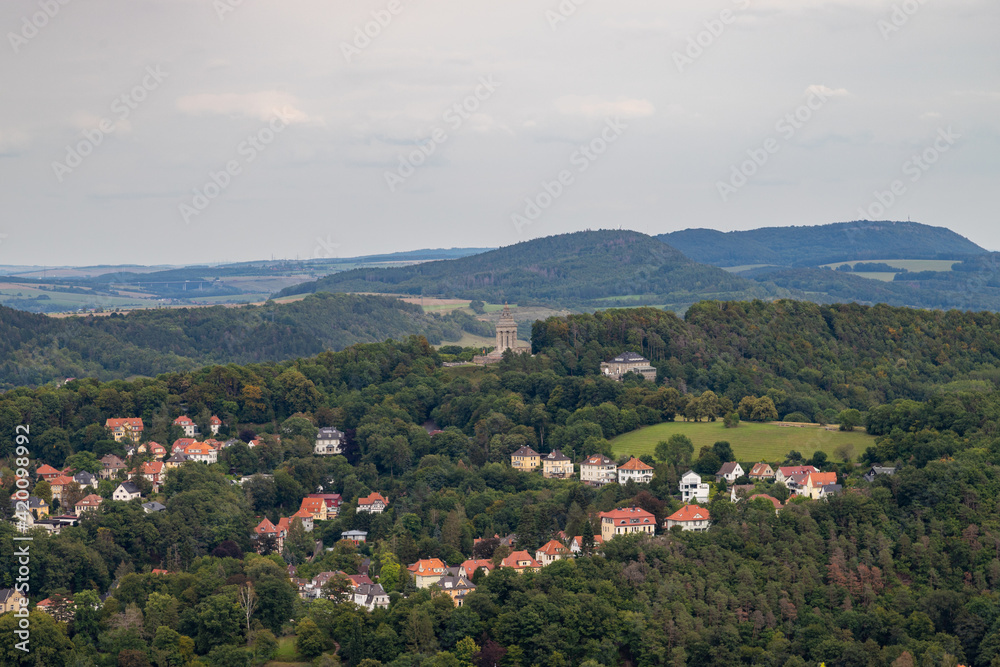 Scenic view at landscape and the city Eisenach