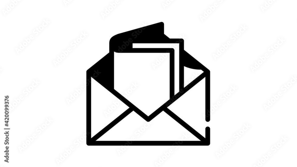 envelope with birthday invitation black icon animation envelope with birthday invitation black icon animation