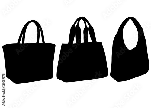 Womens bags in a set. Vector image.