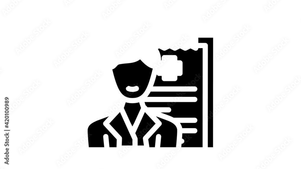 doctor worker glyph icon animation