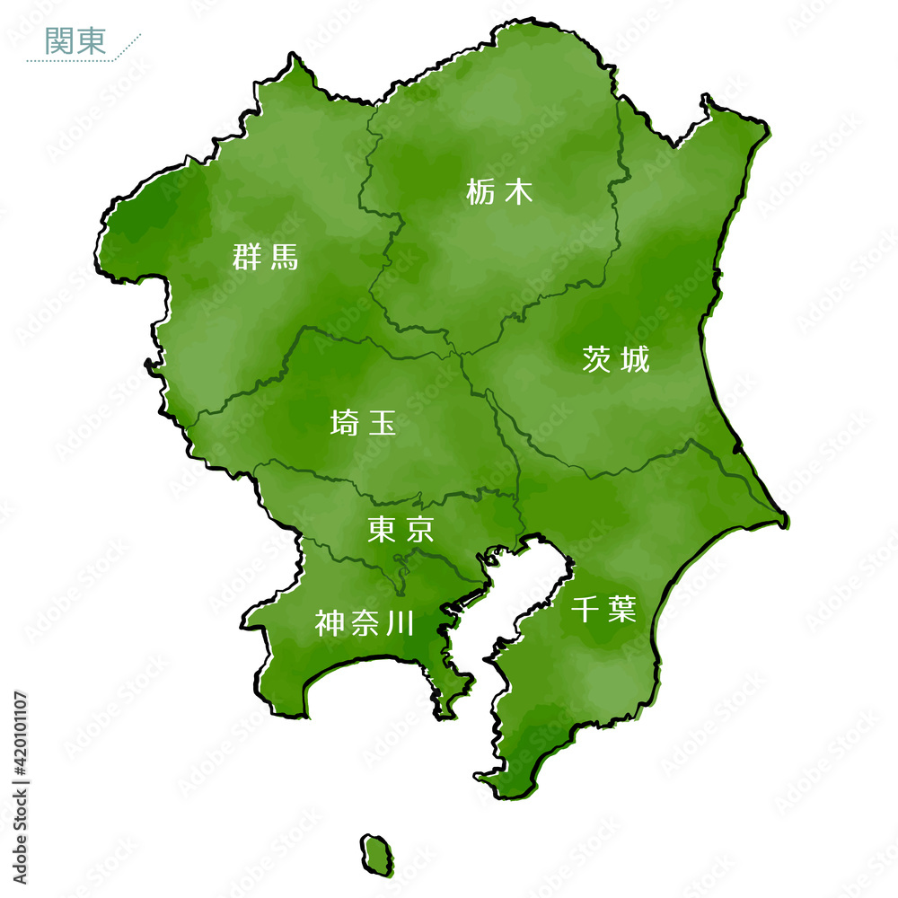 和風な日本地図 関東地方 Stock Vector Adobe Stock