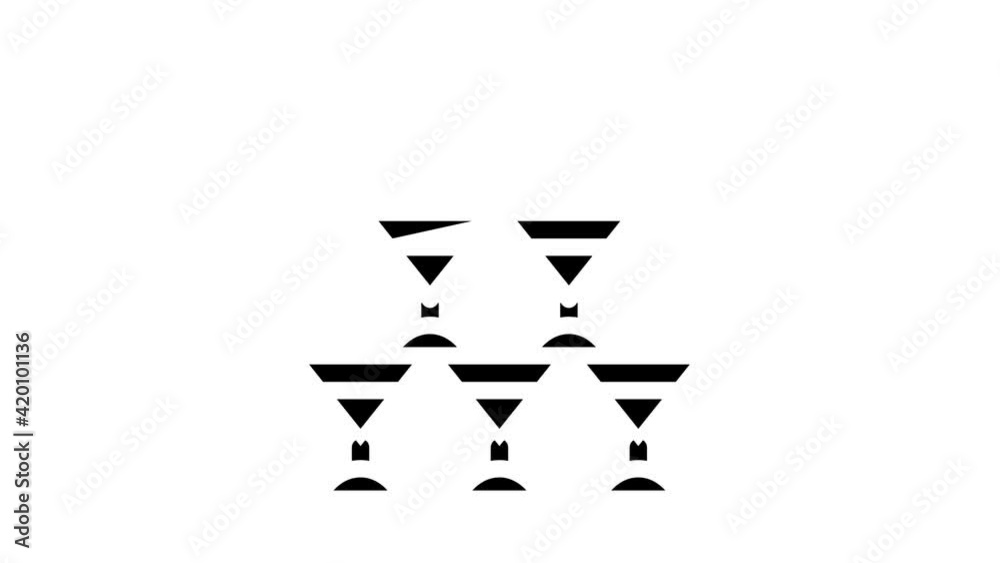 champagne glass tower glyph icon animation champagne glass tower glyph icon animation