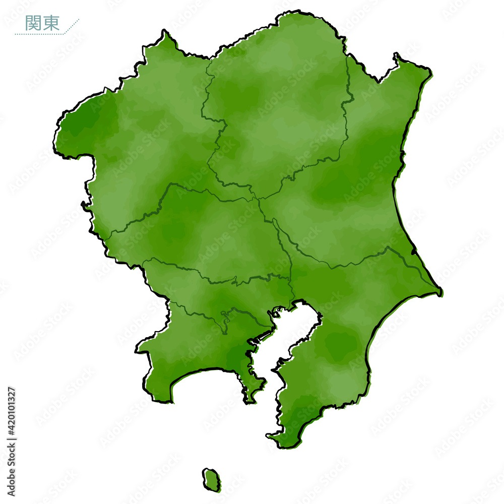 和風な日本地図 関東地方 Stock Vector Adobe Stock