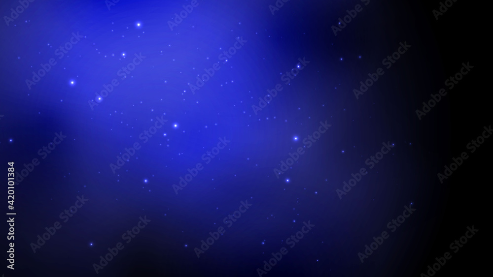 Starry vector abstract background. Shiny dark blue space star dust wallpaper.