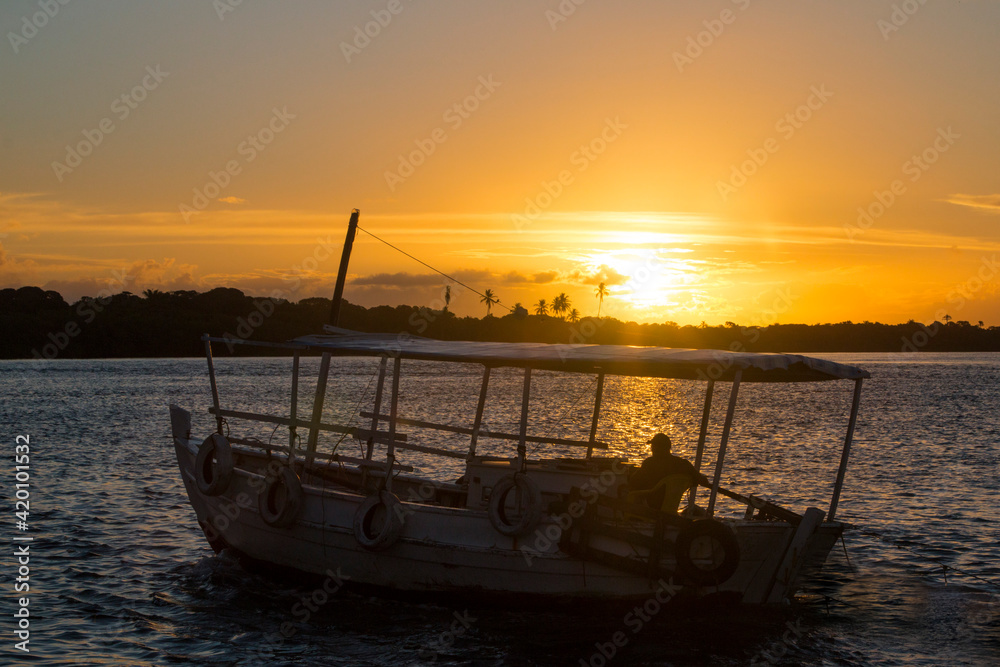 boat at sunset boat at sunset