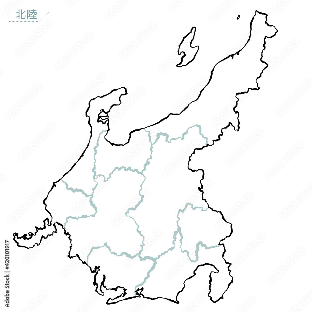 和風な日本地図 中部地方 Stock Vektorgrafik Adobe Stock