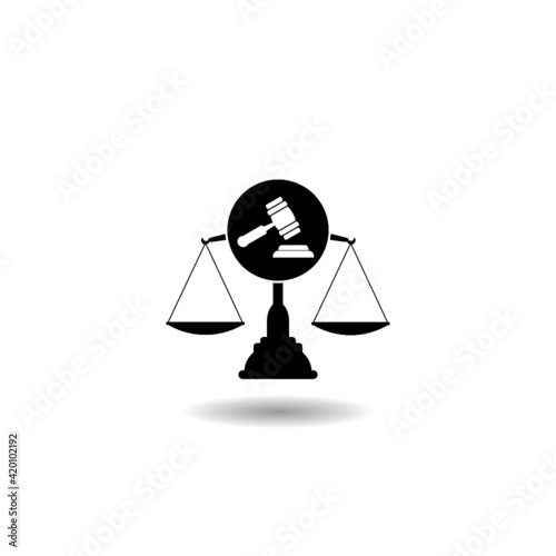 Simple justice icon with shadow