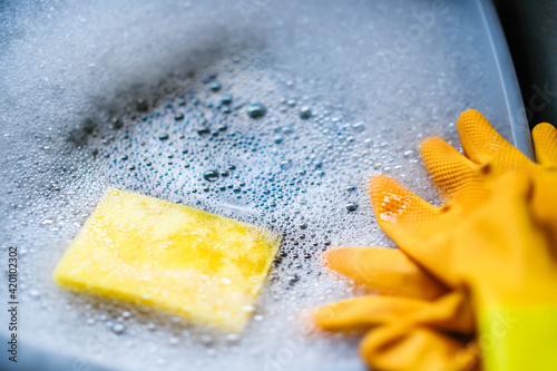 Washing up gloves photo