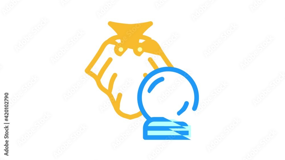 magician mantle and sphere color icon animation magician mantle and sphere color icon animation