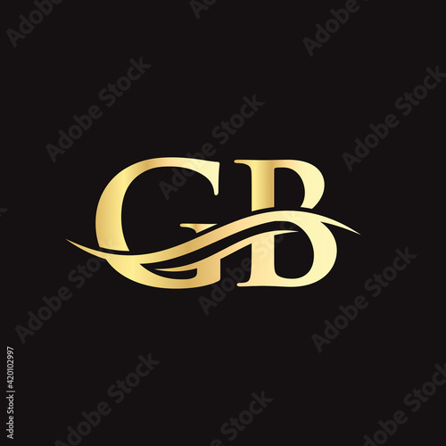 Water Wave GB Logo Vector. Swoosh Letter GB Logo Design for business and company identity.