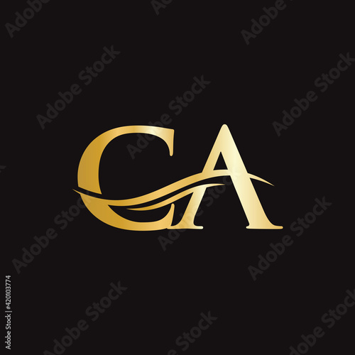CA logo design. Initial CA letter logo design.