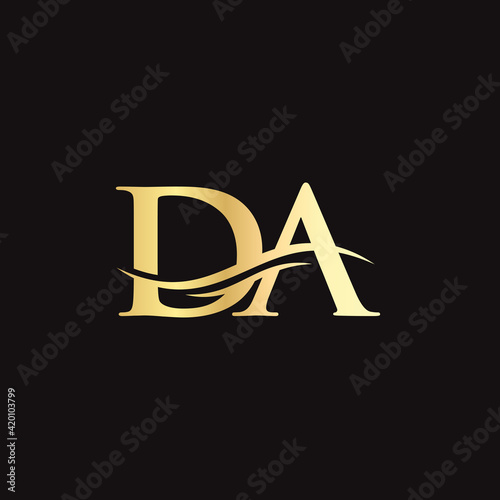 DA Linked Logo for business and company identity. Creative Letter DA Logo Vector