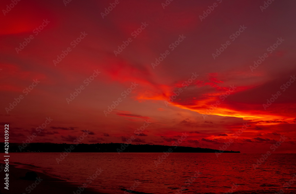 view of the afternoon sky at Jimbaran beach, Bali, Indonesia