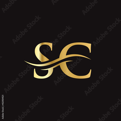 Initial linked letter SC logo design. Modern letter SC logo design vector with modern trendy