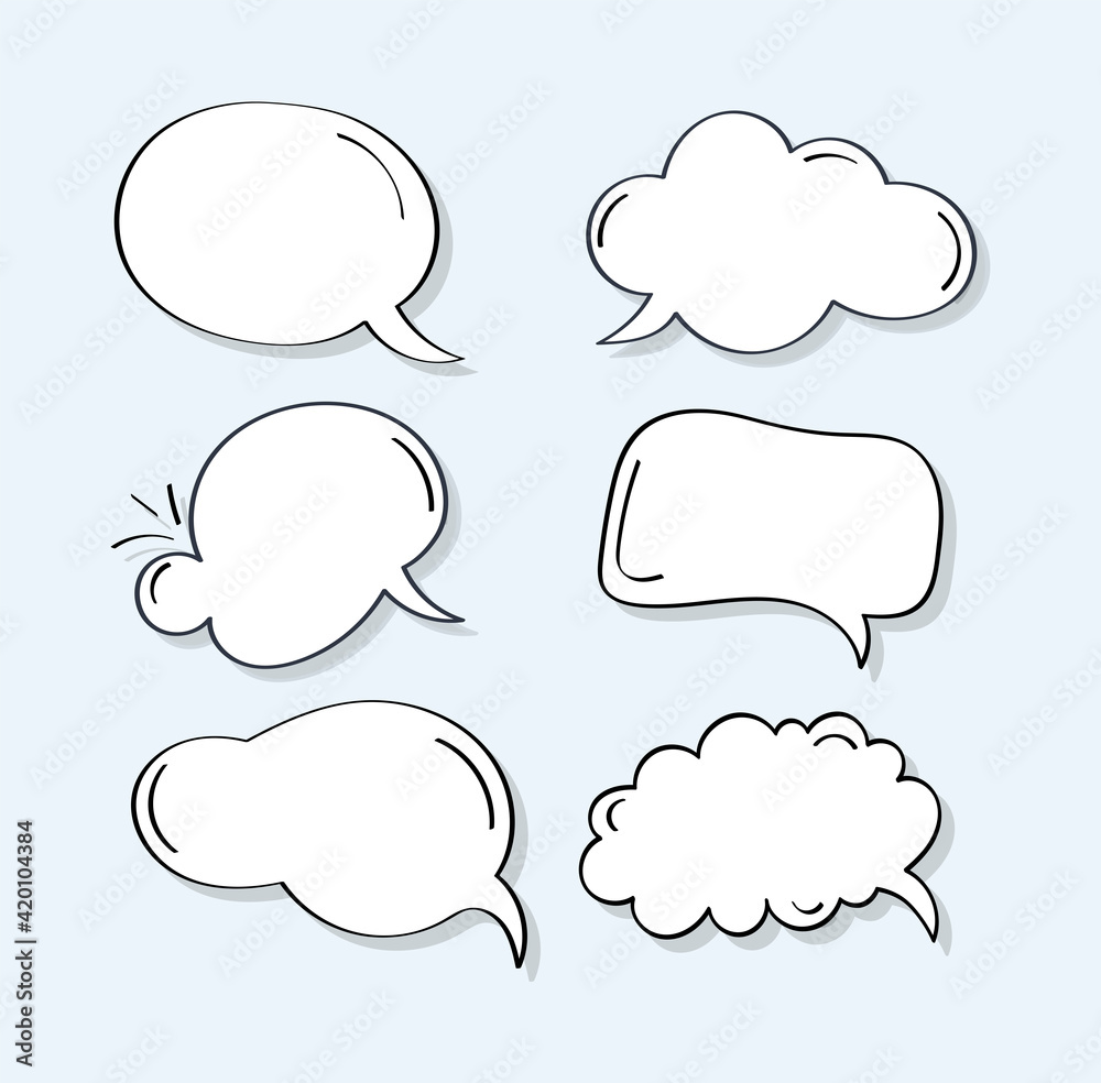 Set of speech bubbles, speech balloons. Think & talk icon vector. Set of speech bubbles, speech balloons. Think & talk icon vector.
