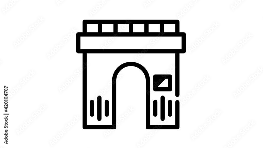 arch construction black icon animation arch construction black icon animation