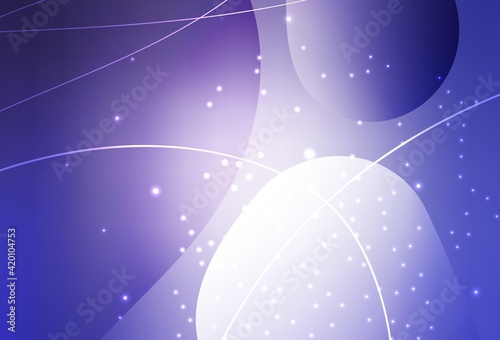 Light Purple vector Glitter abstract illustration with colorful dots, lines.