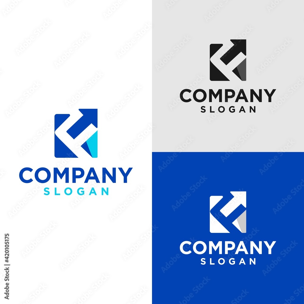 Naklejka premium direction logo inside letter F