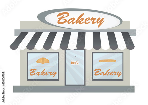 Open Bakery store. vector illustration