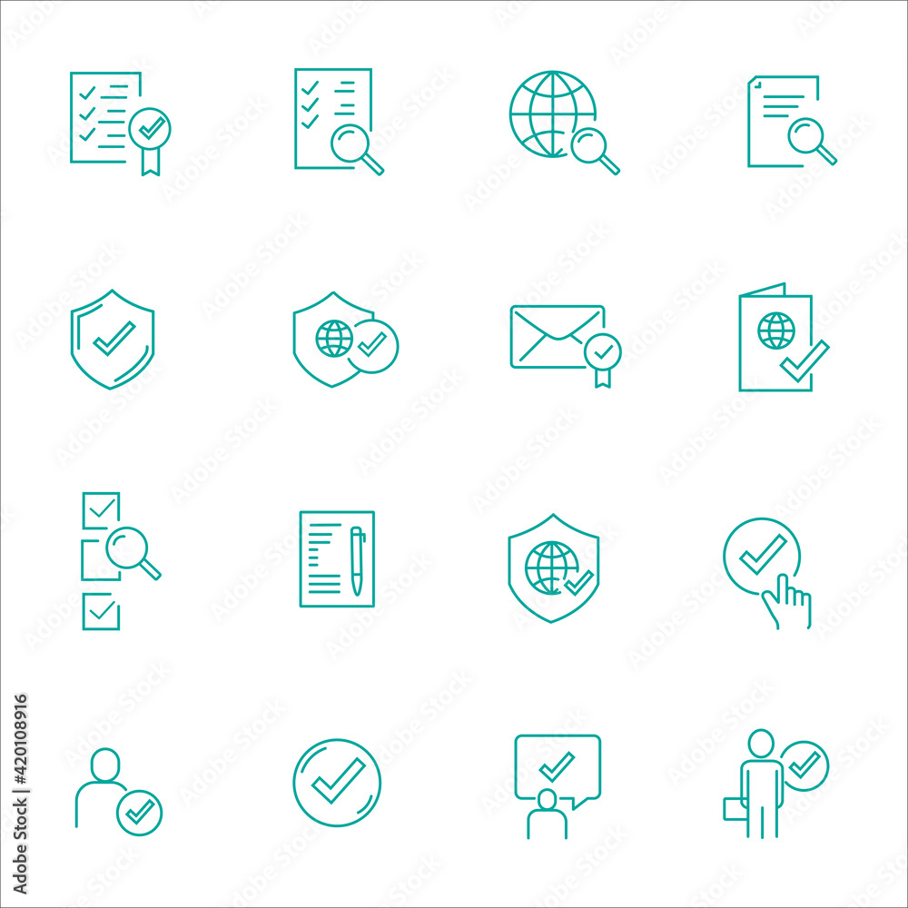 Simple Set of Inspection Related Vector Line Icons. Contains such Icons as Check, Testing, Examination and more. Simple Set of Inspection Related Vector Line Icons. Contains such Icons as Check, Testing, Examination and more.