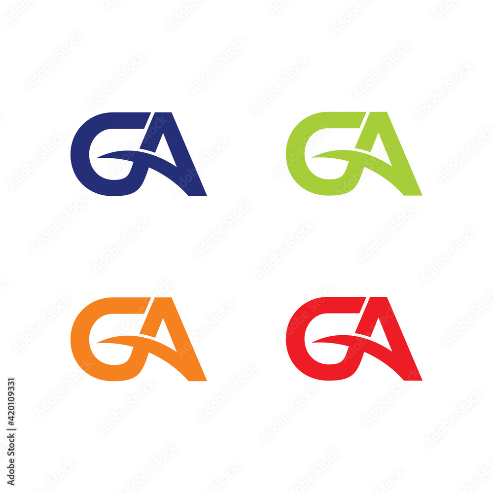 Abstract Letters GA Logo Vector 001