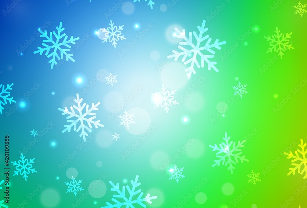 Light Blue, Green vector background in Xmas style. Light Blue, Green vector background in Xmas style.