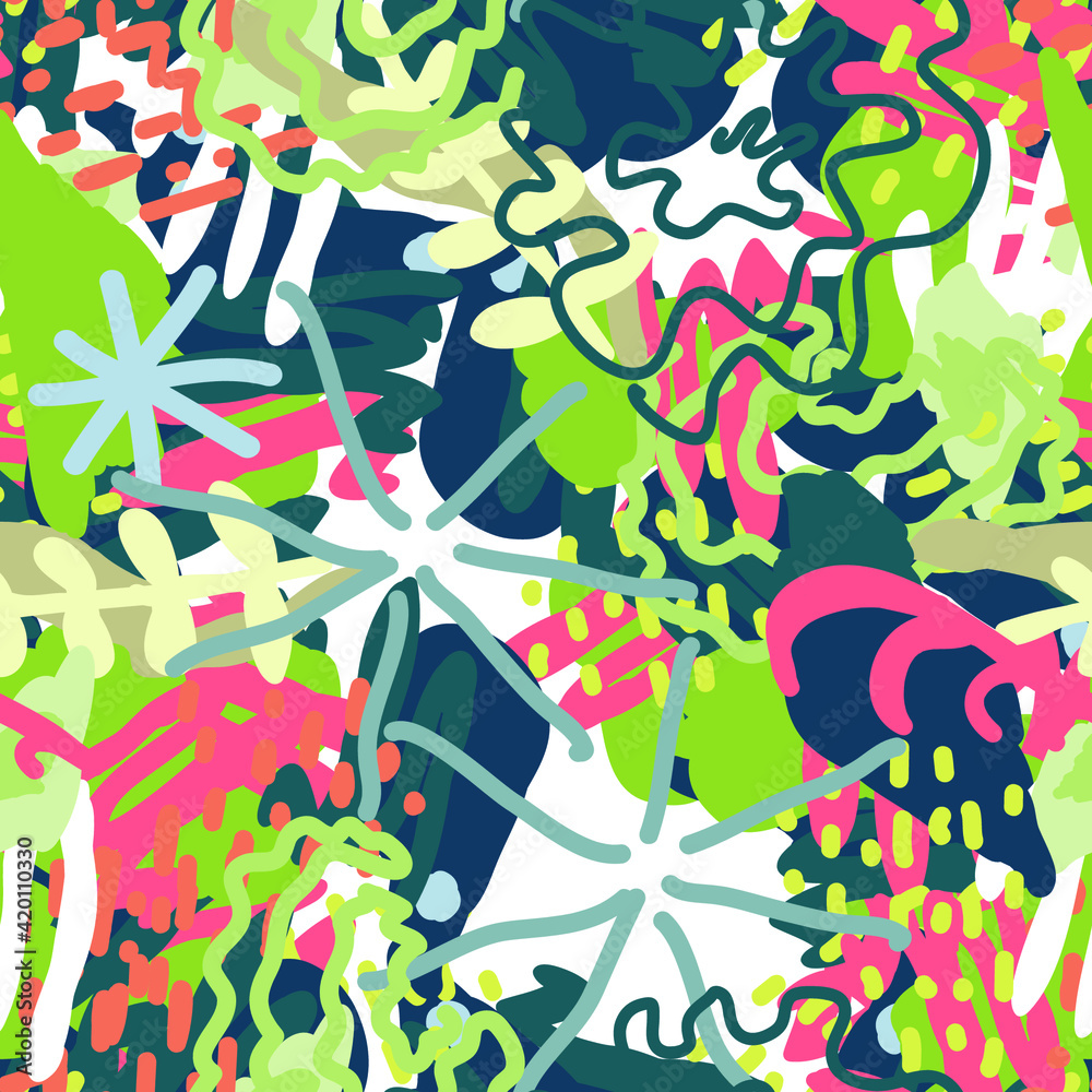 Fototapeta premium Orange and Magenta Scribble Shapes Vector