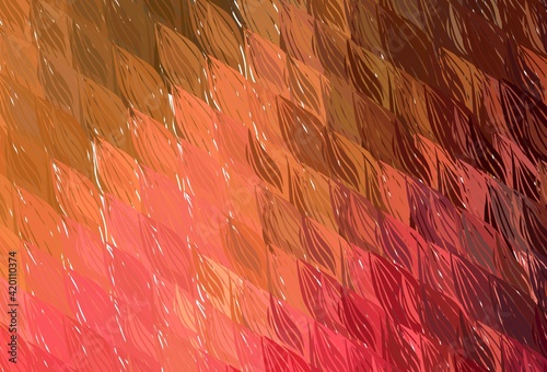 Dark Red, Yellow vector texture with bent lines.